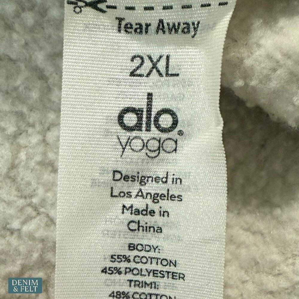Alo Yoga Men’s Traverse Mixed Media Pullover Bone/Black Crewneck Sweatshirt 2XL - Picture 8 of 10